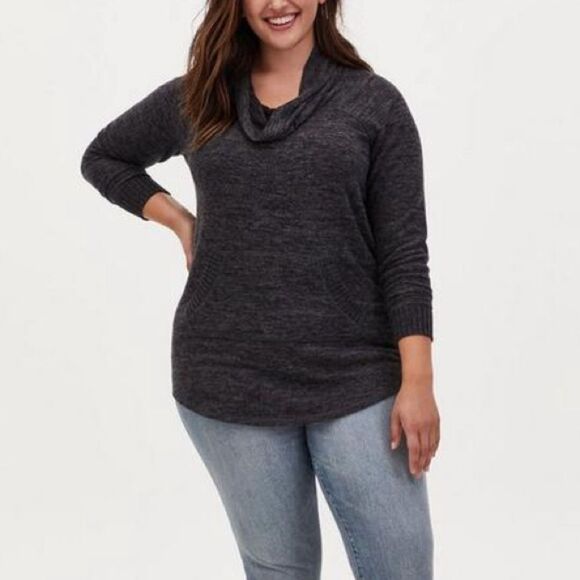Torrid Super Soft Plush Cowl Neck Raglan Tunic Sweatshirt Size 5X - Picture 1 of 8